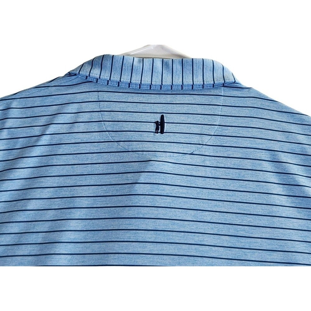Johnnie O Polo Shirt Men's 2XL Blue Stripe Performance Detroit Country Club Golf - Picture 6 of 12